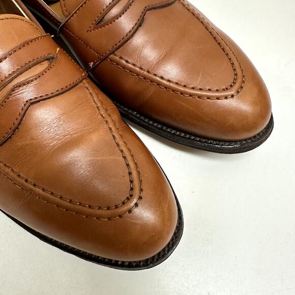 VERY GOOD Alden 685 Full Strap Slip-On Penny Loafer (Burnished Tan Calf) 9.5 A/C - Picture 5 of 13